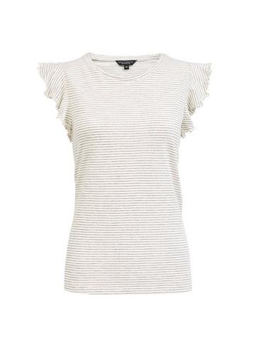 Dorothy Perkins White Ruffle Sleeve T-shirt