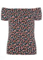 Dorothy Perkins Black Floral Bardot Top