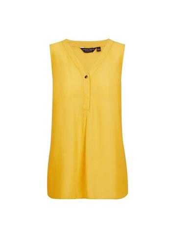 Dorothy Perkins Yellow Button Sleeveless Shirt