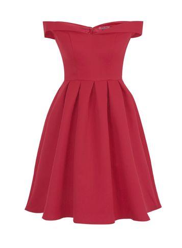 Dorothy Perkins *chi Chi London Berry Bardot Midi Dress