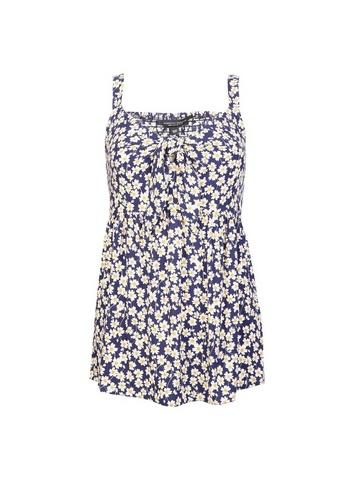 Dorothy Perkins Navy Ditsy Print Front Tie Camisole Top