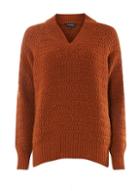 Dorothy Perkins Rust V-neck Textured Jumper