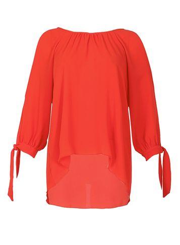 Dorothy Perkins *izabel London Coral Round Neck Top