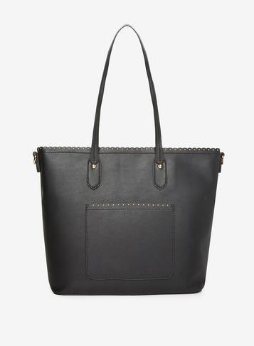 Dorothy Perkins Black Scallop Stud Shopper Bag