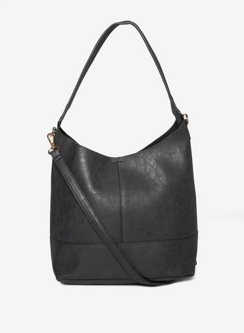 Dorothy Perkins Black Nubuck Hobo Bag
