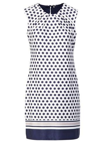 *izabel London Beige Geometric Print Shift Dress