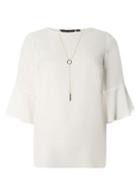 Dorothy Perkins Ivory Necklace Ruffle Top