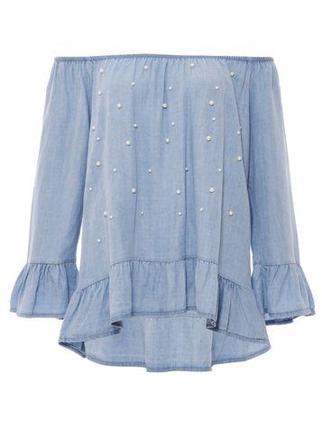 Dorothy Perkins *quiz Light Blue Pearl Top