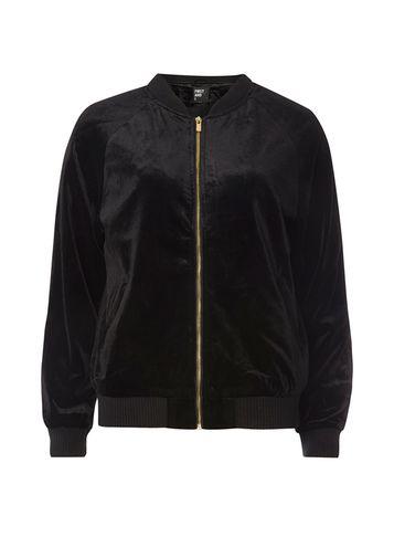 Dorothy Perkins * First & I Black Velvet Bomber Jacket