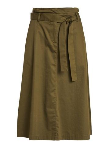 *vila Green Paperbag Midi Skirt