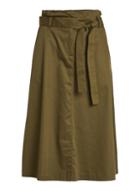 *vila Green Paperbag Midi Skirt