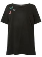 Dorothy Perkins *dp Curve Black Butterfly Badge T-shirt