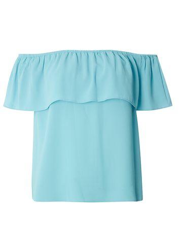 Dorothy Perkins Aqua Ruffle Bardot Top