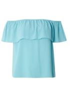 Dorothy Perkins Aqua Ruffle Bardot Top