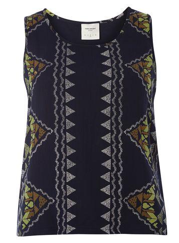 Dorothy Perkins *vero Moda Blue Scarf Print Shell