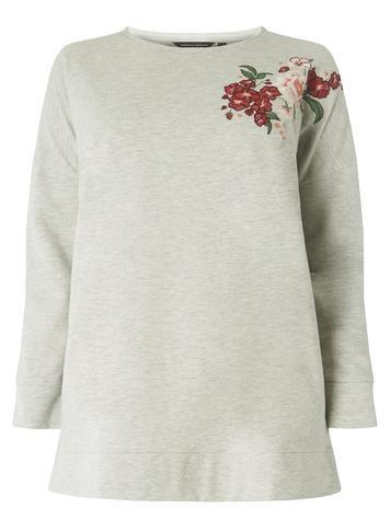 Dorothy Perkins *dp Curve Grey Embroidered Jumper