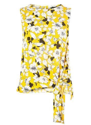 Dorothy Perkins Ochre Floral Print Tie Side Top