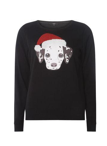Dorothy Perkins *vero Moda Black Dog Christmas Sweatshirt