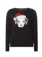 Dorothy Perkins *vero Moda Black Dog Christmas Sweatshirt