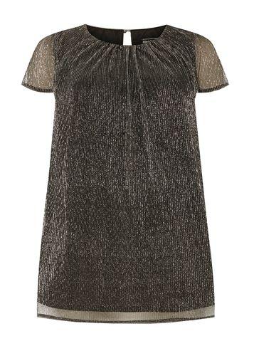 Dorothy Perkins *billie & Blossom Dp Curve Silver Plisse Shell Top