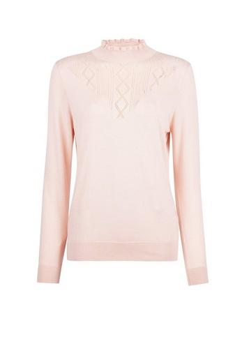 Dorothy Perkins Blush Pointelle Ruffle Jumper