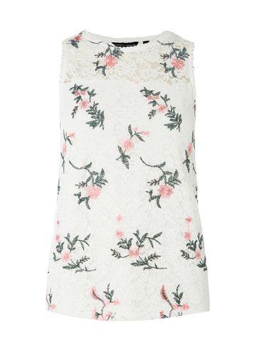 Dorothy Perkins Ivory Embroidered Lace Shell Top