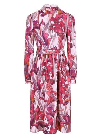 *little Mistress Multi Colour Floral Print High Neck Midi Dress