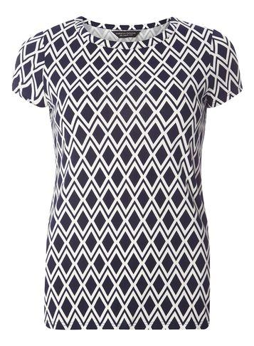 Dorothy Perkins Navy Diamond Print T-shirt