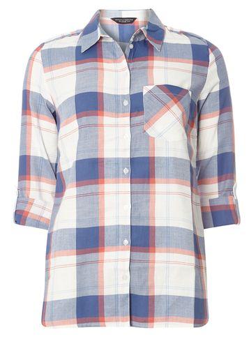Dorothy Perkins Blue And Pink Check Shirt
