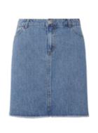 Dorothy Perkins *tall Blue Raw Hem Denim Skirt