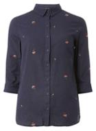 Dorothy Perkins Navy Floral Embroidered Shirt