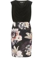 Dorothy Perkins *billie & Blossom Black Cowl Floral Bodycon Dress