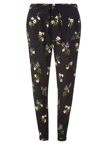 Dorothy Perkins Black Ditsy Print Tie Trousers