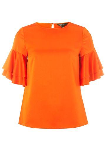 Dorothy Perkins Orange Double Ruffle Top