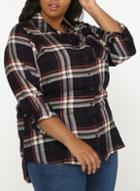Dorothy Perkins *dp Curve Navy And Pink Long Sleeve Checked Shirt