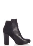 *quiz Black Bow Block Heel Boots
