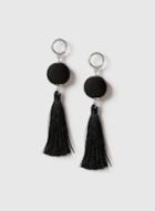 Dorothy Perkins Black Wrap Ball Tassel Earrings