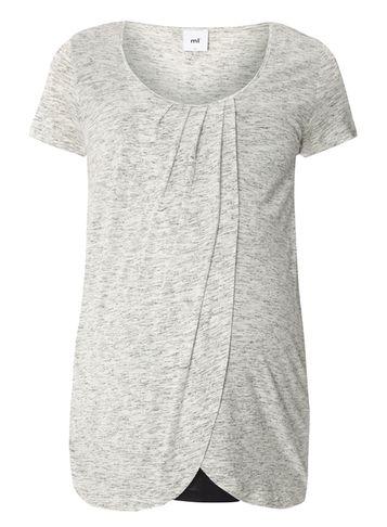 Dorothy Perkins *mamalicious Grey Short Sleeve Pleat Neck T-shirt