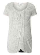 Dorothy Perkins *mamalicious Grey Short Sleeve Pleat Neck T-shirt