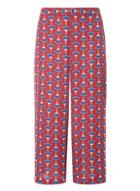 Dorothy Perkins Burgundy Acorn Print Cropped Trousers