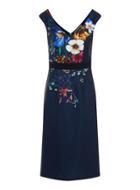Dorothy Perkins *little Mistress Navy Floral Print Wiggle Dress