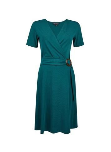 Dorothy Perkins Green Buckle Fit And Flare Dress