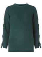 Dorothy Perkins Green Tie Sleeve Jumper