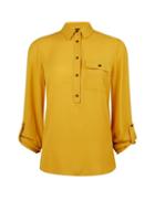 Dorothy Perkins Yellow Roll Sleeve Shirt