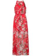 Dorothy Perkins *quiz Red Chiffon Floral Maxi Dress
