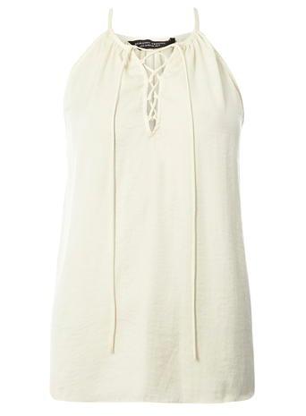 Dorothy Perkins Cream Lace Up Cami Top