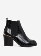 Dorothy Perkins Black Crocodile Design 'ansty' Chelsea Boots