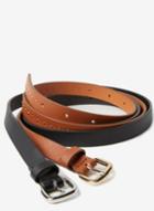 Dorothy Perkins 2 Pack Black And Tan Studded Belts