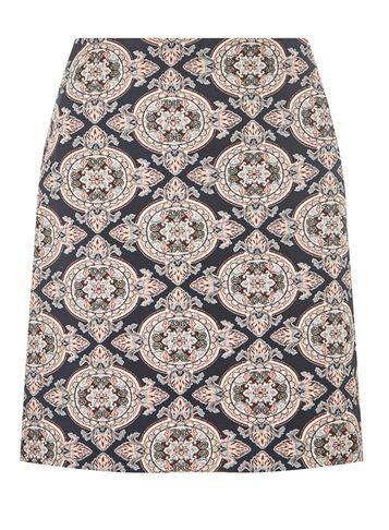 Dorothy Perkins Blue And Pink Jacquard Mini Skirt