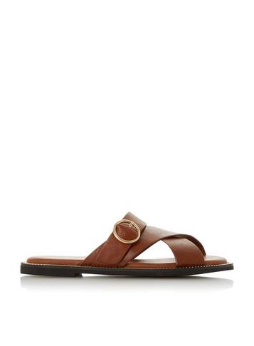 *head Over Heels By Dune Tan 'logen' Ladies Flat Sandals